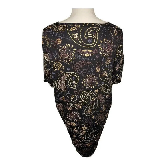 Lularoe Oversized Women’s XXS Classy Irma black with gold paisley design - Picture 3 of 4